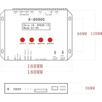 Controlador LED K-8000C K8000C de 8 Puertos de Salida Programables para Tiras de LED RGB Pixel, Compatible con SPI DMX