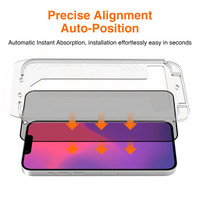 Kit de Alineación de Fácil Instalación, Protector de Pantalla de Vidrio Templado Anti-Espía con Película Protectora Contra el Polvo para iPhone 14, 13, 13 Pro, 16e, 17e