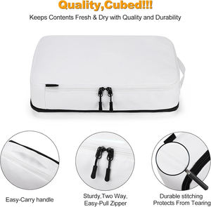 8 ensembles <span class=keywords><strong>de</strong></span> cubes d'emballage <span class=keywords><strong>de</strong></span> compression portables fermeture à glissière organisateurs <span class=keywords><strong>de</strong></span> bagages étanches pour le voyage pour les bagages <span class=keywords><strong>de</strong></span> cabine enregistrés - Product Image 5