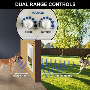 Puerta Automática para Mascotas, Entrada/Salida para <span class=keywords><strong>Perros</strong></span>, Montaje en Pared Mediano, Sistema <span class=keywords><strong>de</strong></span> Retracción Automática <span class=keywords><strong>de</strong></span> Seguridad, Rápido y Silencioso, Material ABS Blanco - Product Image 3