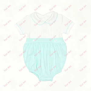 Mameluco de burbujas monogramado <span class=keywords><strong>para</strong></span> recién nacido, mono plisado de manga corta personalizado, <span class=keywords><strong>ropa</strong></span> de bebé suave 100% algodón, <span class=keywords><strong>ropa</strong></span> de bebé <span class=keywords><strong>española</strong></span> - Product Image 4
