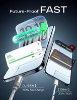 Cable de Carga LISEN de 3 Metros con Cable de Datos de Silicona Suave al Tacto para Uso en Casa y Oficina, Compatible con iPhone 17 16 15 14, Samsung S25, Laptop y PC