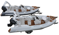 Bateau de pêche sportif électrique HAOHAI RIB580 certifié CE, en fibre de verre et Hypalon, moteur hors-bord stable, bateau rigide de 19 pieds
