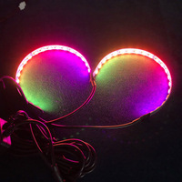 Feux de croisement LED universels 12V 2,5-3 pouces avec yeux de démon dynamiques 7 couleurs à puce OSRAM pour lentille de projecteur de phare automobile