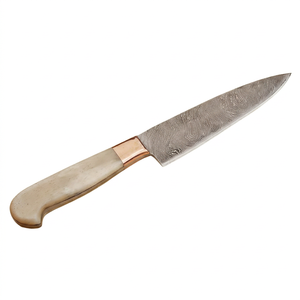 Cuchillo de Chef Artesanal de Acero de Damasco con Mango de Hueso y Empuñadura de Cobre, Herramienta Culinaria de Cocina - Product Image 1