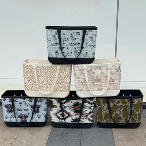 Sac fourre-tout de plage personnalisé en EVA, motif vache des Highlands occidentaux, style caoutchouc, sac à main imperméable grande capacité, vente en gros - Product Image 2