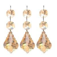 Pendentif Feuille d'Érable en Cristal 38mm, Bijou Coloré, Accessoire de Perles pour Rideau de Porte DIY, Cristal Blanc Simple Face, Thème Végétal