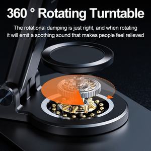 Soporte Giratorio de 360 Grados para Teléfonos Móviles y Tabletas, Soporte Universal de Escritorio con Textura Metálica - Product Image 3