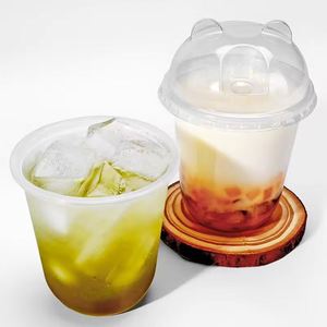 Gobelets en plastique PET en forme de U de 89/90 mm avec logo personnalisé, gobelets jetables en plastique compostable pour thé au lait à bulles et eau gazeuse - Product Image 2