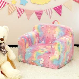 Fauteuil pour bébé en mousse haute densité qui brille dans le noir, fauteuil de lecture portable pour tout-petits avec housse en sherpa amovible et lavable - Product Image 3