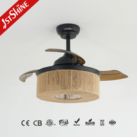 Ventilateur de plafond rétractable de qualité commerciale 1stshine de 36 pouces avec télécommande, personnalisable OEM/ODM, à économie d'énergie, avec lumière LED