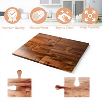 Plateau de service en acacia détachable, planche à découper en bois polyvalente pour vin, snacks, charcuterie, décoration de table de style farmhouse