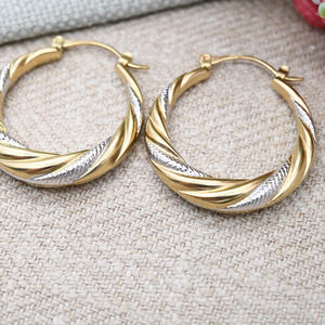 Two Tone Twisted Hoop Ear <b>Cuff</b> for Women Fashion Ear Jewelry Daily Wear - Product Image 6