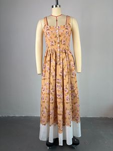 Vestidos Maxi de Verano con Estampado Floral, Cuello en U, Sin Mangas, Plisados, para Mujer, Moda, Más Vendidos - Product Image 4