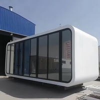 Maison-capsule miniature étanche à structure en acier, 20 pieds 40 pieds, mobile, extérieure, moderne, préfabriquée, type pod, maisonnette