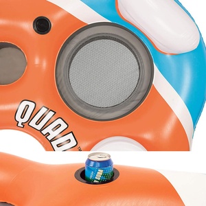 Flotteurs gonflables avec porte-boissons, flotteur à quatre tubes pour adultes, flotteur de piscine pour quatre personnes - Product Image 5