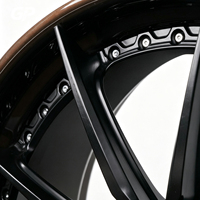 Jantes forgées 2 pièces à 10 rayons concaves profondes, lèvre bronze, noir mat, PCD personnalisé pour tuning de berlines haut de gamme