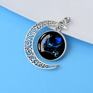 Collares Unisex de Plata de Ley con Diseño de Signos del Zodiaco, Joyería, Regalos de Cumpleaños, Astrología, 12 Signos del Horóscopo, <span class=keywords><strong>Luna</strong></span> Creciente Luminosa de Galaxia - Product Image 5