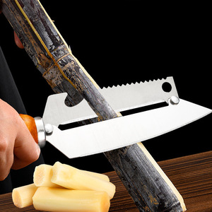 Couteau éplucheur multifonction en acier inoxydable avec manche en bois pour pomme, ananas, canne à sucre, taro – Lavage à la main uniquement - Product Image 4