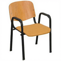 Chaise d'écolier en bois avec accoudoirs pour salles de classe et projets éducatifs