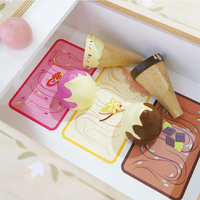 Chariot à glaces en bois pour jeux de rôle |   Chariot à bonbons en bois pour enfants, jeu de simulation de nourriture, chariot à cupcakes