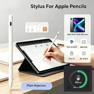 Stylets pour <span class=keywords><strong>Apple</strong></span> <span class=keywords><strong>Pencil</strong></span> compatibles avec <span class=keywords><strong>iPad</strong></span> A16 Air 11 5 4 Pro 11e 13 12.9 M5 M4 M3 M2 <span class=keywords><strong>10</strong></span> 9 8 10e 9e génération Mini 7 6 Touch Pen - Product Image 2