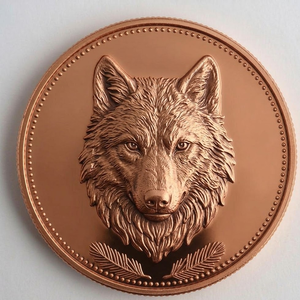 Op maat gemaakte 1oz High Relief Wildlife Animal 999 Fijne Koper Ronde Collectie Wolf Fabrikant Directe Groothandel - Product Image 1
