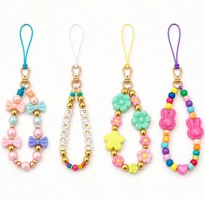 DIY Keychain Making Kit Cute Candy Bunny Flower Alphabet Letter Beads Acrylic Bead Set Bag Charm <b>Phone</b> <b>Lanyard</b> Craft Box - Product Image 4