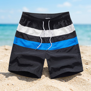Shorts de sport pour hommes en toile 100 % polyester, écologiques, respirants, séchage rapide, coupe-vent, pour temps chaud, avec élastique à l'avant - Product Image 3