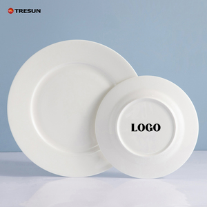 Plato de cena de cerámica al por mayor que imprime platos de comida de cerámica de porcelana personalizados blancos de 8 10 pulgadas para fiesta de restaurante en casa - Product Image 1
