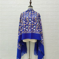 Châles en pashmina pour femmes, broderie florale, enveloppe douce en imitation cachemire, écharpe femme, écharpe à franges, écharpe, poncho, cape
