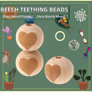 High Quality <b>Baby</b> Teething <b>Toy</b> Beech <b>Wood</b> Round Beads 20mm Aigs Certified - Product Image 2