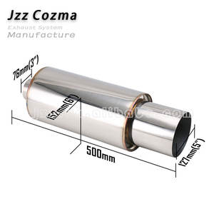 Автомобильные запчасти, универсальный глушитель из нержавеющей стали, 6 дюймов, Круглый, гоночный глушитель для автомобиля - Product Image 1