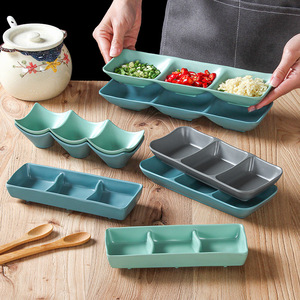 Vajilla de melamina con tres compartimentos para condimentos, rectangular, para restaurantes de hot pot. - Product Image 4