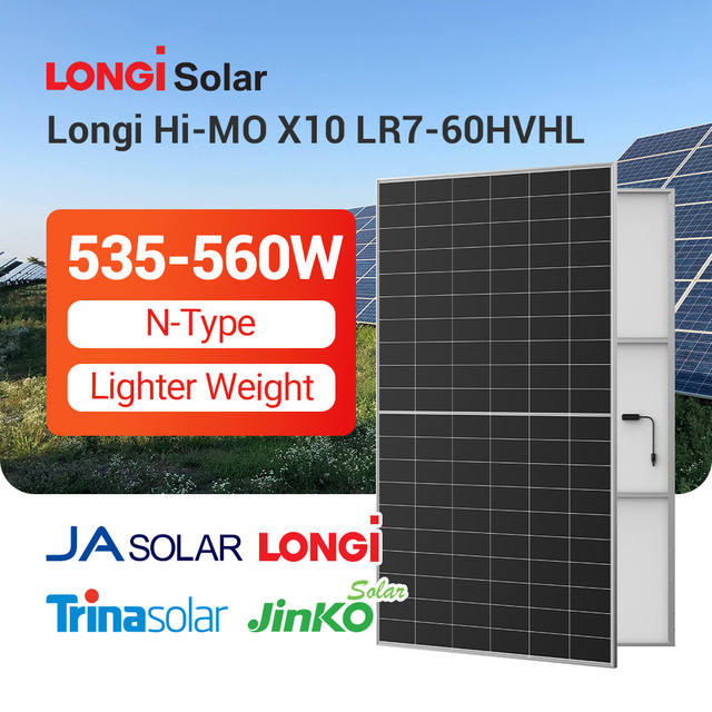 Longi Solar Panels Single-glass 550w 560 w 555 w 535w Monocrystalline Solar Energy Panel