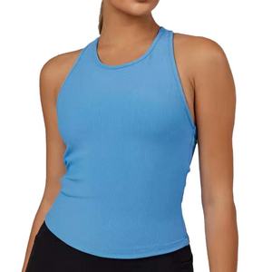 Camiseta Deportiva sin Espalda de Algodón/Spandex Reciclado Transpirable con Logotipo Personalizado OEM para Mujer - Product Image 6