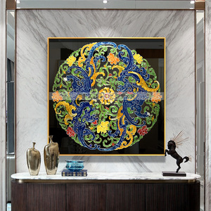 Peinture décorative artisanale en émail coloré, filigrane peint à la main, luxe léger haut de gamme pour la décoration intérieure, cadeau HP-095 Fait main A - Product Image 1