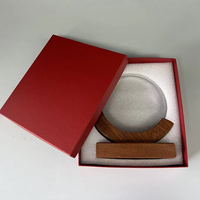 Trophée en cristal K9 avec base en bois ronde personnalisée, base en bois vierge, trophées en verre de cristal
