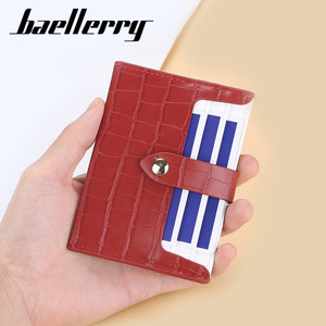 กระเป๋าใส่บัตร Baellerry สำหรับผู้หญิง แบบมินิ สีสันตัดกัน ทำจากหนัง PU  บางเฉียบ ใส่บัตรเครดิตได้ ปิดด้วยหัวเข็มขัด  กระเป๋าสตางค์แฟชั่น ขนาด 4 นิ้ว - Product Image 3