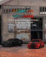 Voiture RC Turbo Racing C75 RTR 1/76 2.4G RWD Mini Truck Sportive Tout-Terrain avec Lumières LED, Modèle Entièrement Proportionnel pour Enfants