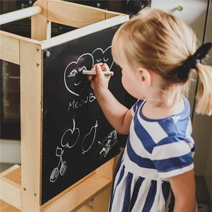 อุปกรณ์ช่วยในห้องครัวและห้องน้ำแบบมอนเตสซอรี่เก้าอี้ขั้นบันไดทำจากไม้ไม้อัดช่วยในการก้าวคู่เรียนเล็กๆน้อยๆ - Product Image 4