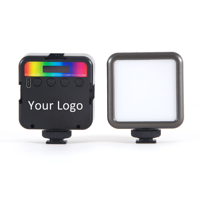 RGB Pocket Video Light Rechargeable On-Camera Fill Light Mini RGB LED Camera Light + 1800mAh Battery for Vlog Selfie Photography