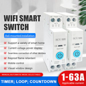 Moniteur <span class=keywords><strong>de</strong></span> consommation d'énergie monophasé 1P 63A 220V, interrupteur intelligent WiFi, disjoncteur, protection contre les surcharges et les courts-circuits, MCB - Product Image 3