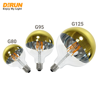 Ampoule LED vintage globe Edison demi-peinte dorée G80 G95 G125 4W 6W 8W E27 pour éclairage intérieur, ampoule à filament LED, FMT-TOPGOLDEN