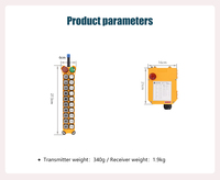 Interruptor Inalámbrico Industrial para Grúa F24-20S Multifunción, Impermeable para Exteriores, de 20 Teclas y Una Sola Velocidad