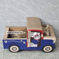 23.6 pouces bleu chat camion chat planche à gratter jouets différentes formes iCle voitures avec rabat à chat maisons et meubles pour animaux de compagnie