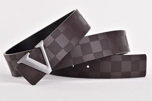 Nuova Cintura Casual a Quadri con Fibbia a V per Uomo, Cinturino in PU con Fibbia in Lega, Larghezza 3,8 cm, Moda Trendy Marca Mengzhe 2026 - Product Image 5