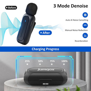 Jumqox Micrófono Inalámbrico con Caja de Carga Condensador Micrófono de Solapa Lavalier Profesional - Product Image 3