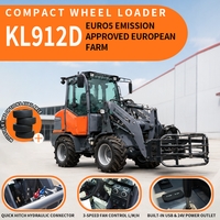 Chargeuse sur pneus compacte haute performance KL912D, 36,8 kW, Euro V, 4 roues motrices, mini-chargeuse frontale pour l'agriculture, la ferme, la foresterie