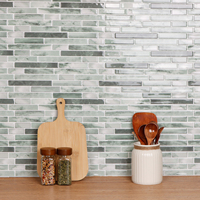 Carreaux muraux en mosaïque de marbre à coller, style bande longue Vividtiles, pour décorer la cuisine et la salle de bain